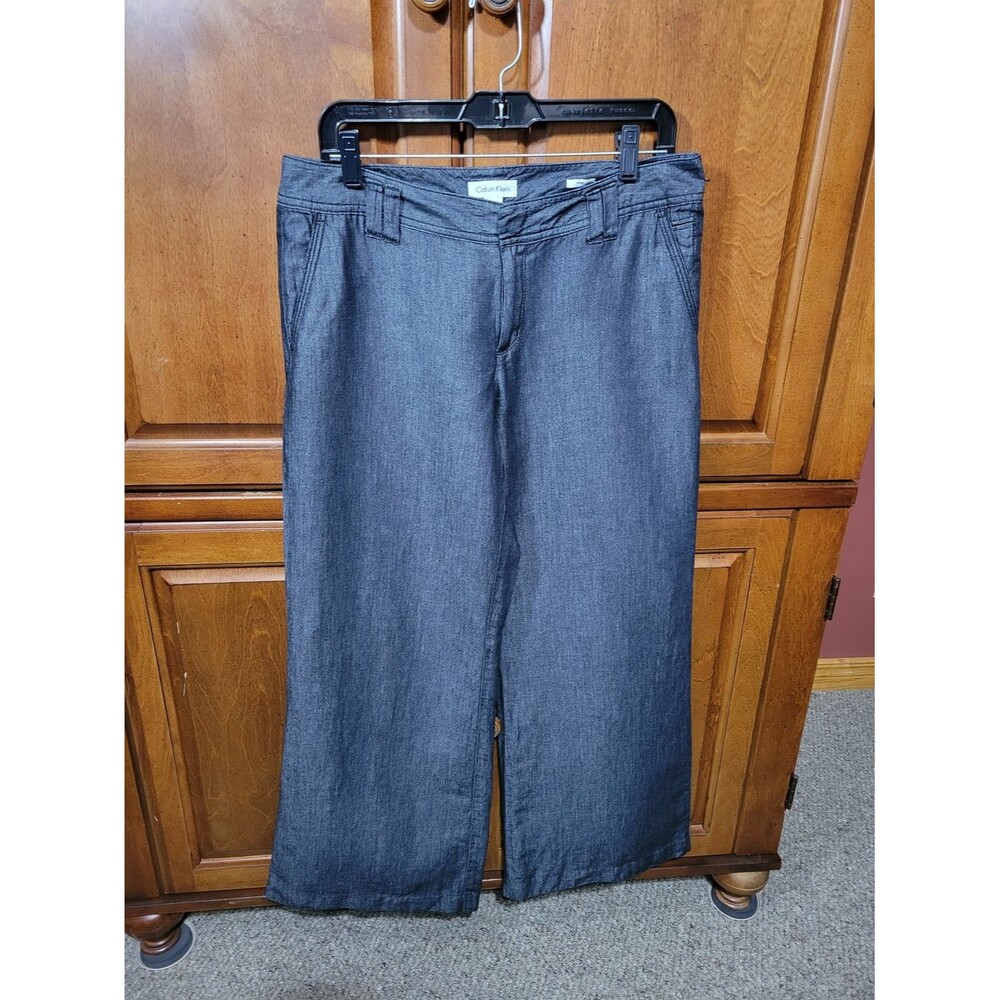 Calvin Klein Wide Leg Pants in Dark Gray